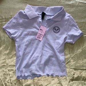 Cropped Santa Barbra Country Club polo tee